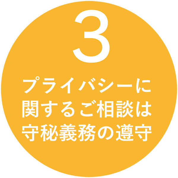プライバシーに関するご相談は守秘義務の遵守